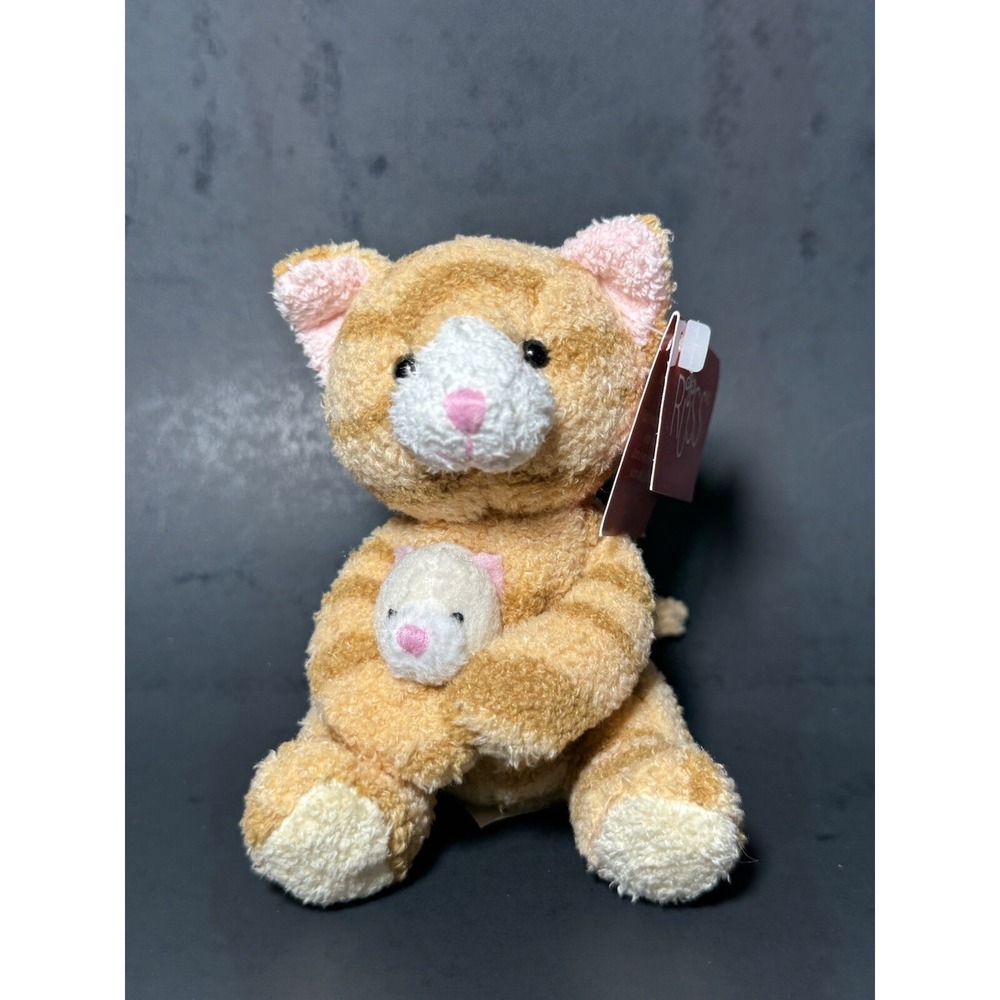 Vintage Russ Luv Pets Mother Tabbies Cat and Baby Bean Bag Plush 4" - Picture 1 of 11
